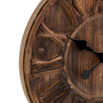 Horloge Murale | Horloge Murale Bois "Chiffres Romains" 40cm Naturel Horloge Murale Horloge Murale