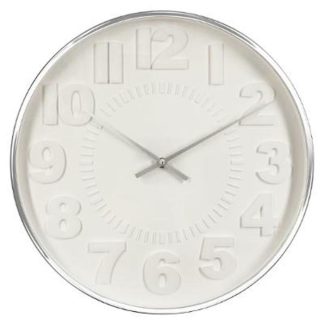 Horloge Murale | Horloge Murale "Contemporain" 40cm Argent Horloge Murale Argent & Blanc