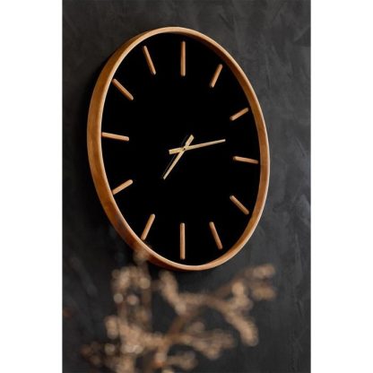 Horloge Murale | Horloge Murale Design "Creva" 60cm Marron & Noir Horloge Murale Horloge Murale