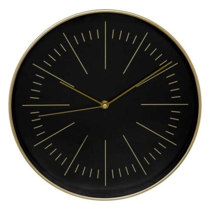 Horloge Murale | Horloge Murale Design "Edith" 30cm Noir & Or Horloge Murale Horloge Murale