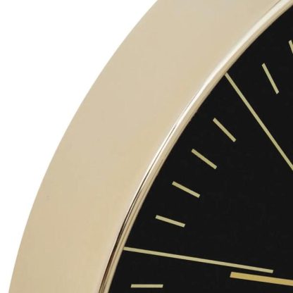 Horloge Murale | Horloge Murale Design "Edith" 30cm Noir & Or Horloge Murale Horloge Murale