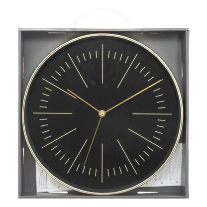 Horloge Murale | Horloge Murale Design "Edith" 30cm Noir & Or Horloge Murale Horloge Murale