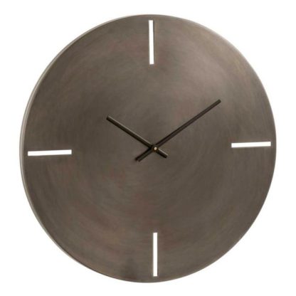 Horloge Murale | Horloge Murale en Métal Design "Mat" 50cm Gris Horloge Murale Gris