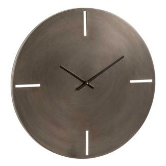 Horloge Murale | Horloge Murale en Métal Design "Mat" 76cm Gris Horloge Murale Gris