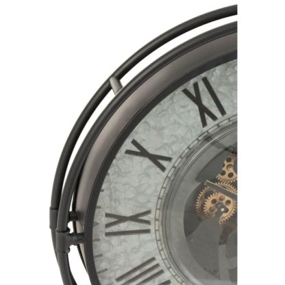 Horloge Murale | Horloge Murale en Métal "Hector" 68cm Gris & Noir Horloge Murale Gris & Noir