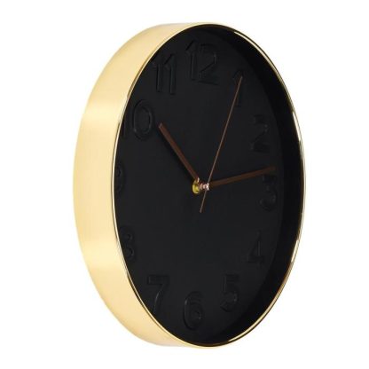 Horloge Murale | Horloge Murale "Gold" 30cm Noir & Cuivre Horloge Murale Horloge Murale