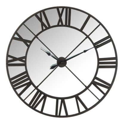 Horloge Murale | Horloge Murale Miroir "Minuit" 122cm Noir Horloge Murale Horloge Murale