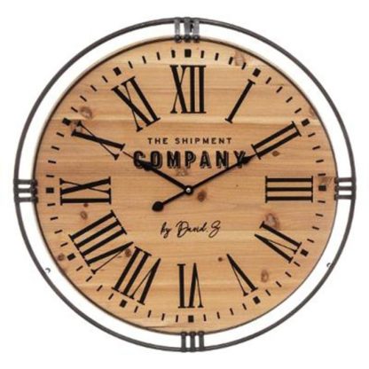 Horloge Murale | Horloge Murale Silencieuse "Shipment" 58cm Naturel Horloge Murale Horloge Murale