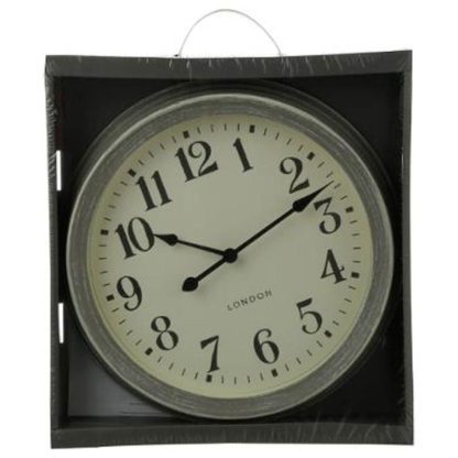 Horloge Murale | Horloge Murale Vintage "Brossé" 35cm Gris Horloge Murale Gris