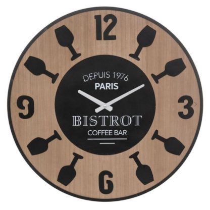 Horloge Murale | Horloge Murale Vintage "Lais" 57cm Naturel & Noir Horloge Murale Horloge Murale