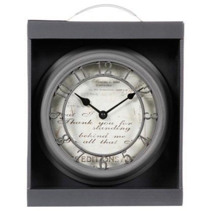 Horloge Murale | Pendule Murale "Romance" 21cm Gris Horloge Murale Horloge Murale