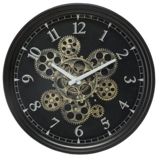 Horloge Murale | Pendule Vintage en Métal "Luxe" 37cm Noir Horloge Murale Horloge Murale