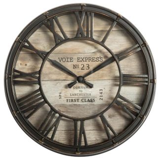 Horloge Murale | Pendule Vintage "Express" 21cm Marron Horloge Murale Horloge Murale