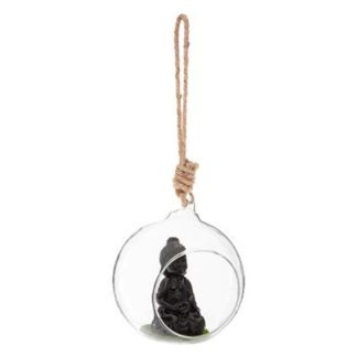 Jardin Zen & Bouddha | Boule en Verre Suspendue "Bouddha" 10cm Transparent Accessoires Déco Jardin Zen & Bouddha