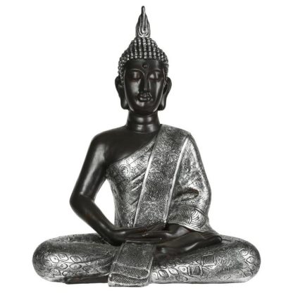 Jardin Zen & Bouddha | Statue Déco "Bouddha" 62cm Naturel & Argent Jardin Zen & Bouddha