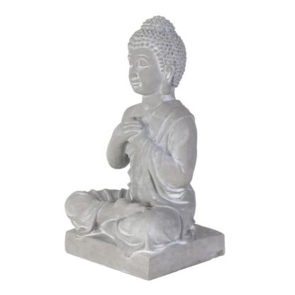 Jardin Zen & Bouddha | Statuette Déco "Bouddha Assis" 27cm Gris Accessoires Déco Gris