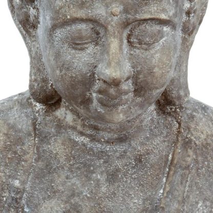 Jardin Zen & Bouddha | Statue en Ciment "Bouddha Assis" 46cm Gris Accessoires Déco Gris