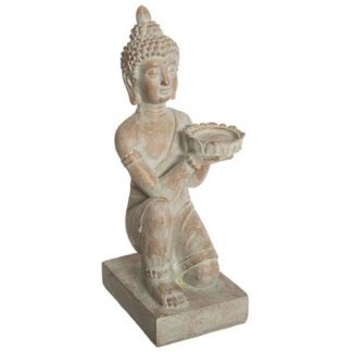 Jardin Zen & Bouddha | Statue en Résine "Bouddha Blanchi" 43cm Beige Accessoires Déco Beige