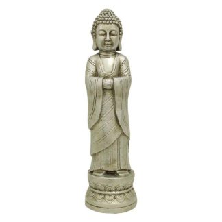 Jardin Zen & Bouddha | Statuette Déco Bouddha "Debout" 68cm Argent Accessoires Déco Argent