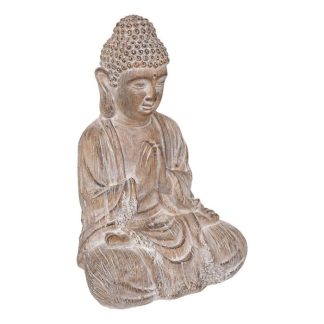 Jardin Zen & Bouddha | Statuette Déco Bouddha "Effet Bois" 45cm Lin Accessoires Déco Jardin Zen & Bouddha