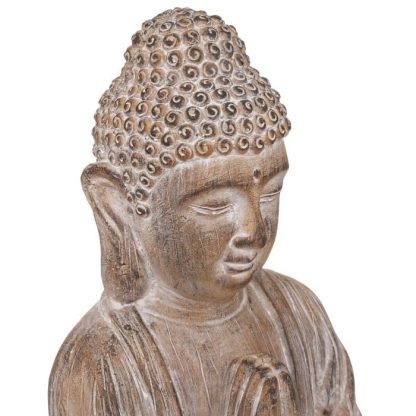 Jardin Zen & Bouddha | Statuette Déco Bouddha "Effet Bois" 45cm Lin Accessoires Déco Jardin Zen & Bouddha