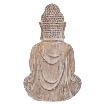 Jardin Zen & Bouddha | Statuette Déco Bouddha "Effet Bois" 45cm Lin Accessoires Déco Jardin Zen & Bouddha