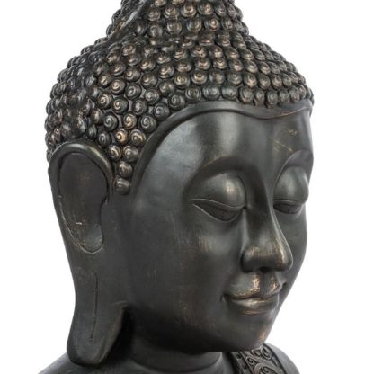 Jardin Zen & Bouddha | Statue Bouddha "Tête Souriante" 113cm Noir Accessoires Déco Jardin Zen & Bouddha