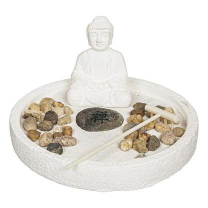 Jardin Zen & Bouddha | Jardin Zen Déco "Wasila" 18cm Blanc Accessoires Déco Blanc