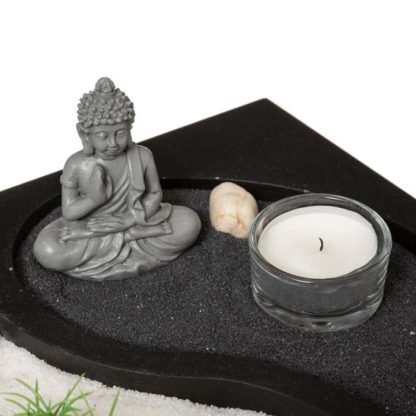 Jardin Zen & Bouddha | Jardin Zen Bouddha "Ying Yang" 23cm Noir Accessoires Déco Jardin Zen & Bouddha