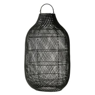 Lanterne | Lanterne Cylindrique en Rotin "Lyna" 75cm Noir Bougies & Senteurs Lanterne