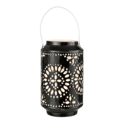 Lanterne | Lanterne Cylindrique Métal "Sévilla" 43cm Noir Bougies & Senteurs Lanterne