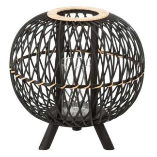 Lanterne | Lanterne Design "Boule sur Pied" 33cm Noir Bougies & Senteurs Lanterne