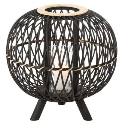 Lanterne | Lanterne Design "Boule sur Pied" 33cm Noir Bougies & Senteurs Lanterne