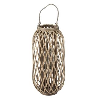 Lanterne | Lanterne Design en Bois "Willow" 66cm Gris Bougies & Senteurs Gris