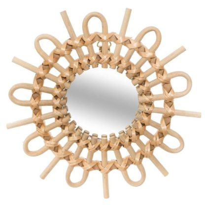 Miroir | Lot de 3 Miroirs Muraux Rotin "Soleil" 28cm Beige Horloges, Miroirs & Pense-Bêtes Beige