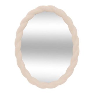 Miroir | Miroir Déco Torsadé "Tessa" 38 cm Blanc Horloges, Miroirs & Pense-Bêtes Blanc