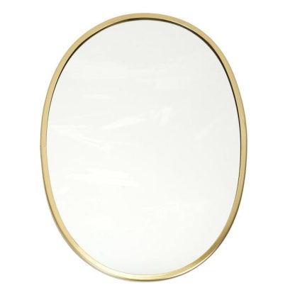 Miroir | Miroir Mural Déco "Contour Ovale" 34cm Or Horloges, Miroirs & Pense-Bêtes Miroir