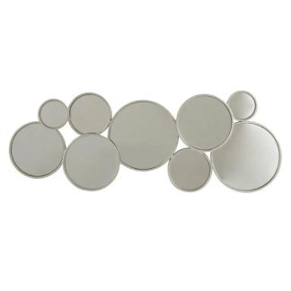 Miroir | Miroir Mural Design "9 Ronds" 84cm Argent Horloges, Miroirs & Pense-Bêtes Argent