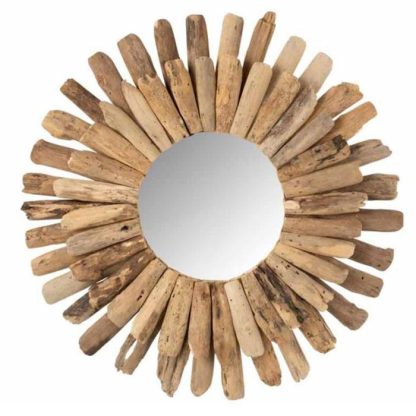 Miroir | Miroir Mural Design "Bois Flottant" 70cm Naturel Horloges, Miroirs & Pense-Bêtes Miroir