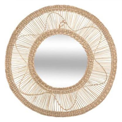 Miroir | Miroir Mural Design "Seagrass" 57cm Naturel Horloges, Miroirs & Pense-Bêtes Miroir