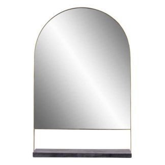 Miroir | Miroir Mural & Étagère Design "Doha" 69cm Noir Horloges, Miroirs & Pense-Bêtes Miroir