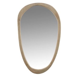 Miroir | Miroir Mural en Bois "Iregular" 83cm Naturel Horloges, Miroirs & Pense-Bêtes Miroir