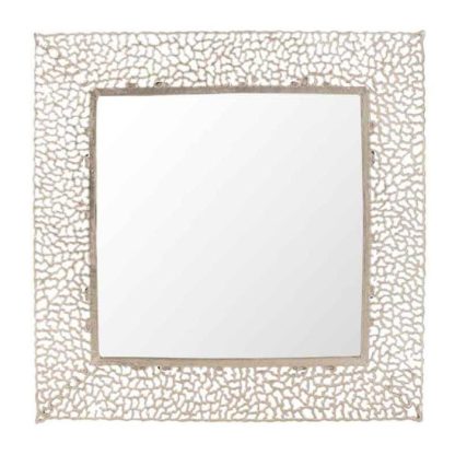 Miroir | Miroir Mural en Métal "Caviano" 76cm Champagne Horloges, Miroirs & Pense-Bêtes Champagne