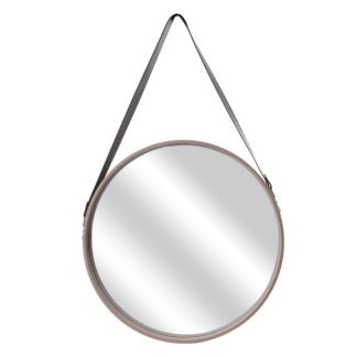 Miroir | Miroir Mural Rond Avec Anse "Barbier" 70cm Beige Horloges, Miroirs & Pense-Bêtes Beige