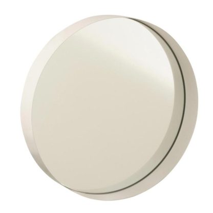 Miroir | Miroir Mural Rond Déco "Bord Métal" 30cm Blanc Horloges, Miroirs & Pense-Bêtes Blanc