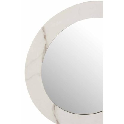 Miroir | Miroir Mural Rond "Effet Marbre" 60cm Blanc Horloges, Miroirs & Pense-Bêtes Blanc