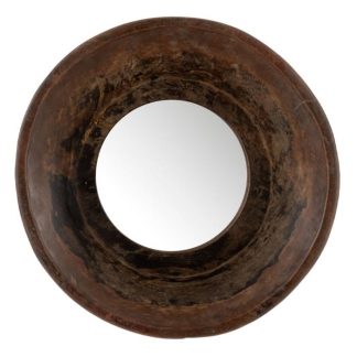 Miroir | Miroir Mural Rond en Bois "Bol" 35cm Naturel Horloges, Miroirs & Pense-Bêtes Miroir