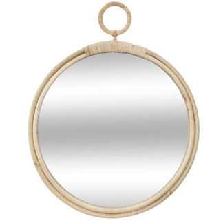 Miroir | Miroir Mural Rond en Rotin "Kailua" 38cm Naturel Horloges, Miroirs & Pense-Bêtes Miroir