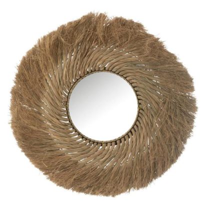 Miroir | Miroir Mural Rond "Tressé" 75cm Naturel Horloges, Miroirs & Pense-Bêtes Miroir