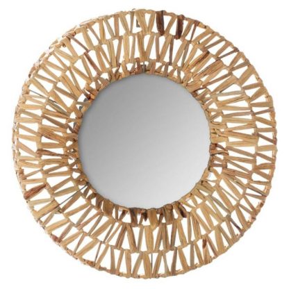 Miroir | Miroir Mural Rond Tressé "Sauvage" 45cm Naturel Horloges, Miroirs & Pense-Bêtes Miroir